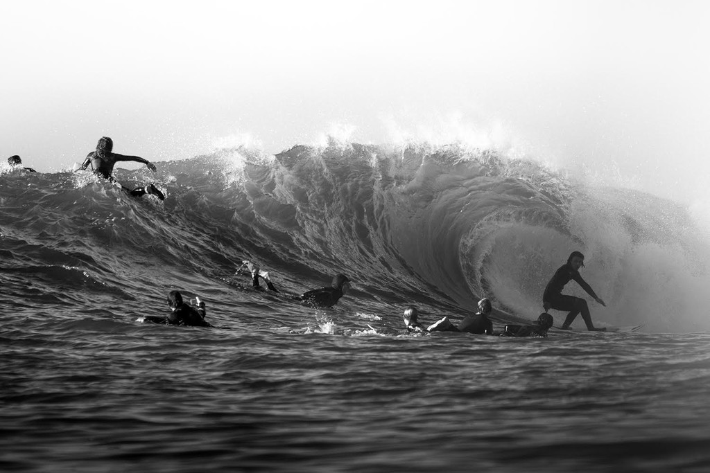 Brandon Smith, one of the best backhand surfers in Santa Barbara, sets one up. Photo: Lessandro Morales