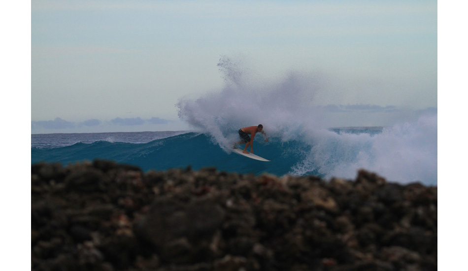 San Clemente local, Scott Finn, rearranging some lip. Photo: Jason Naudé