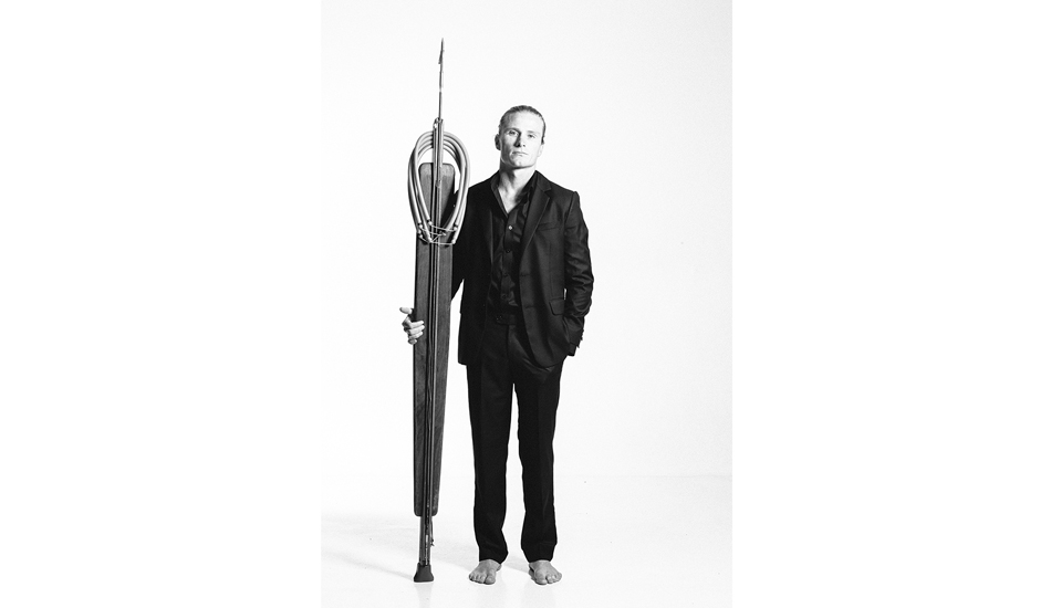 I asked Mark Healey to bring something that means a lot to him to my Bali studio. Of course, he brought his speargun. Photo: <a href=\"https://www.reposarphoto.com\">Jason Reposar</a>