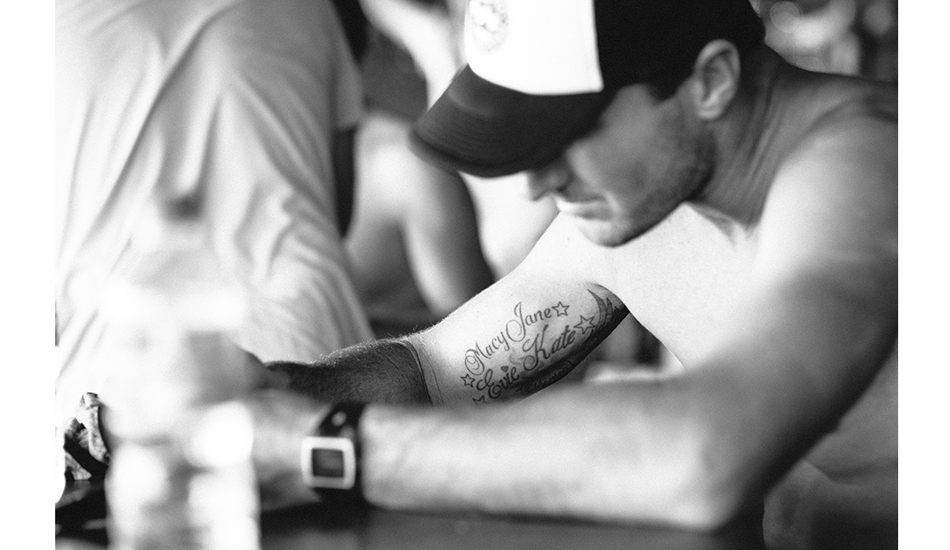 Joel Parkinson and the names he loves. Photo: <a href=\"https://www.reposarphoto.com\">Jason Reposar</a>