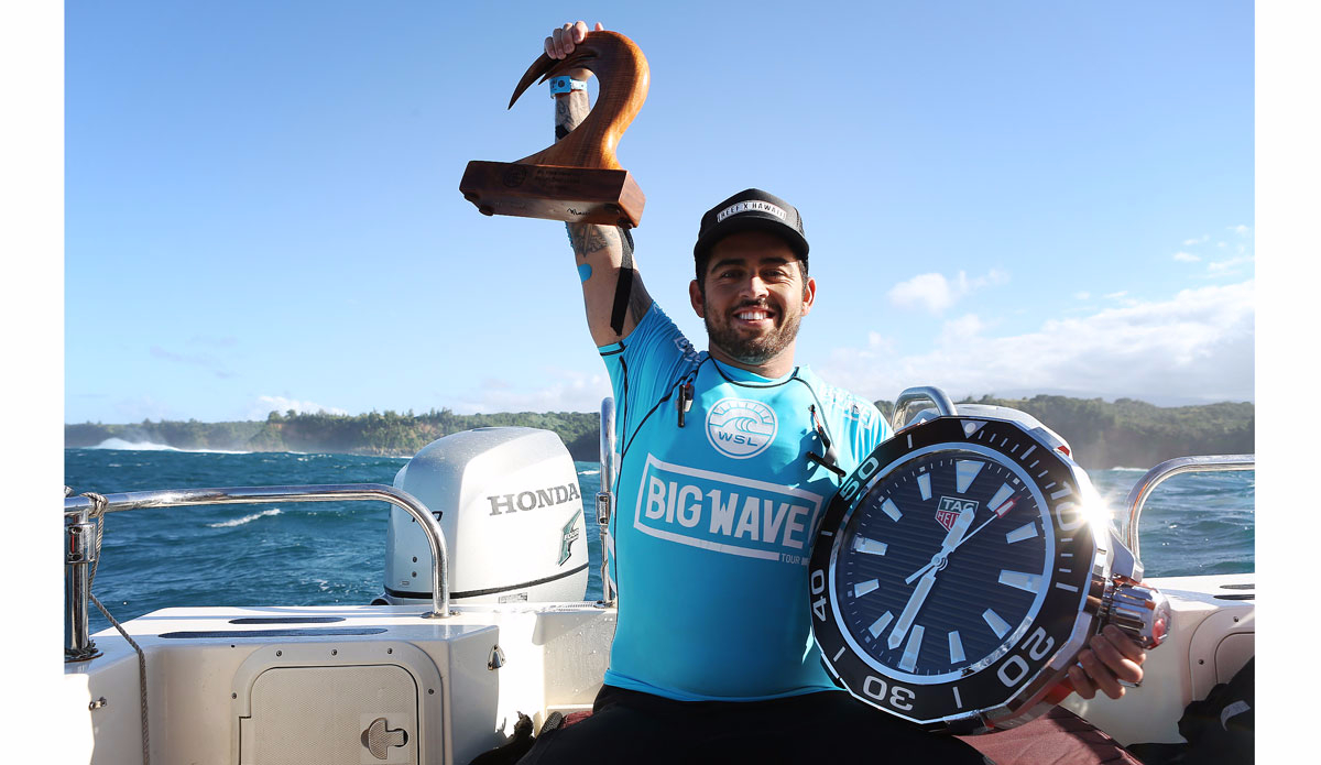 Billy Kemper of Maui, Hawaii WINNER (pictured) of the Peahi Challenge in Maui, Hawaii. Photo: <a href=\"https://instagram.com/kc80/\"> Cestari</a>/<a href=\"https://www.worldsurfleague.com/\">WSL</a>