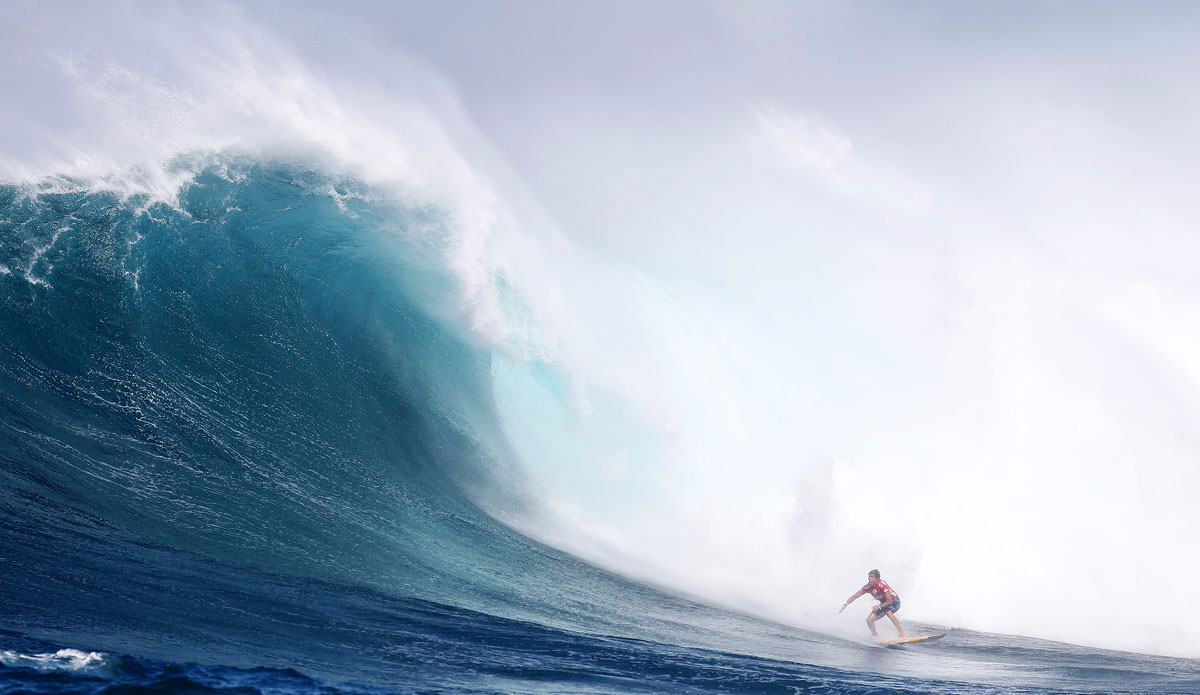 Albee Layer of Hawaii (pictured) winning his Semifinal Heat 2 at the Peahi Challenge in Maui, Hawaii. Photo: <a href=\"https://instagram.com/kc80/\"> Cestari</a>/<a href=\"https://www.worldsurfleague.com/\">WSL</a>