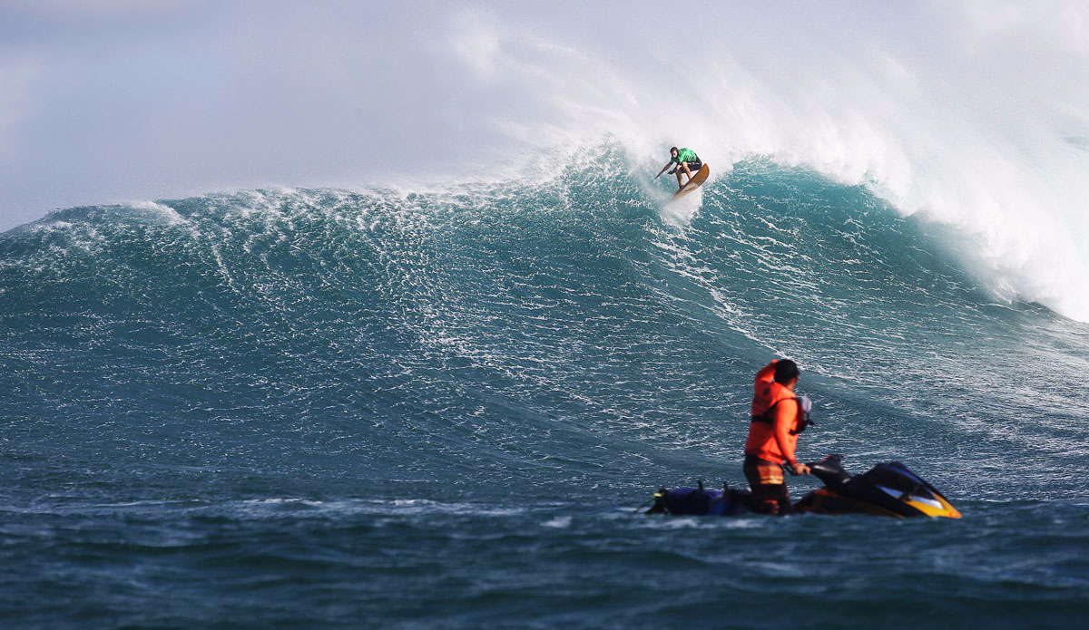 Shawn Walsh of Hawaii (pictured) placing runner up during Round 1  at the Peahi Challenge in Maui, Hawaii. Photo: <a href=\"https://instagram.com/kc80/\"> Cestari</a>/<a href=\"https://www.worldsurfleague.com/\">WSL</a>