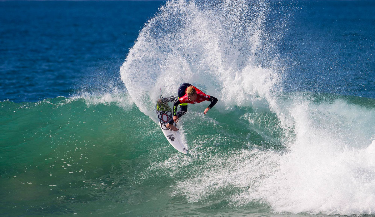 Nat Young of Santa Cruz, California, USA (pictured) winning his Round 2 heat over Raoni Monteiro (BRA) at the J-Bay Open in Jeffreys Bay, South Africa on Thursday July 10, 2014. Young netted a pair of great 8.17 and 7.93 scores to advance into Round 3. The J-Bay Open, stop No. 6 of 11 on the 2014 Samsung Galaxy ASP World Championship Tour was called ON today for Round 1. Photo: <a href=\"http://www.aspworldtour.com/\">ASP</a>/<a href=\"http://www.kirstinscholtz.com/\"> Kirstin Scholtz</a>