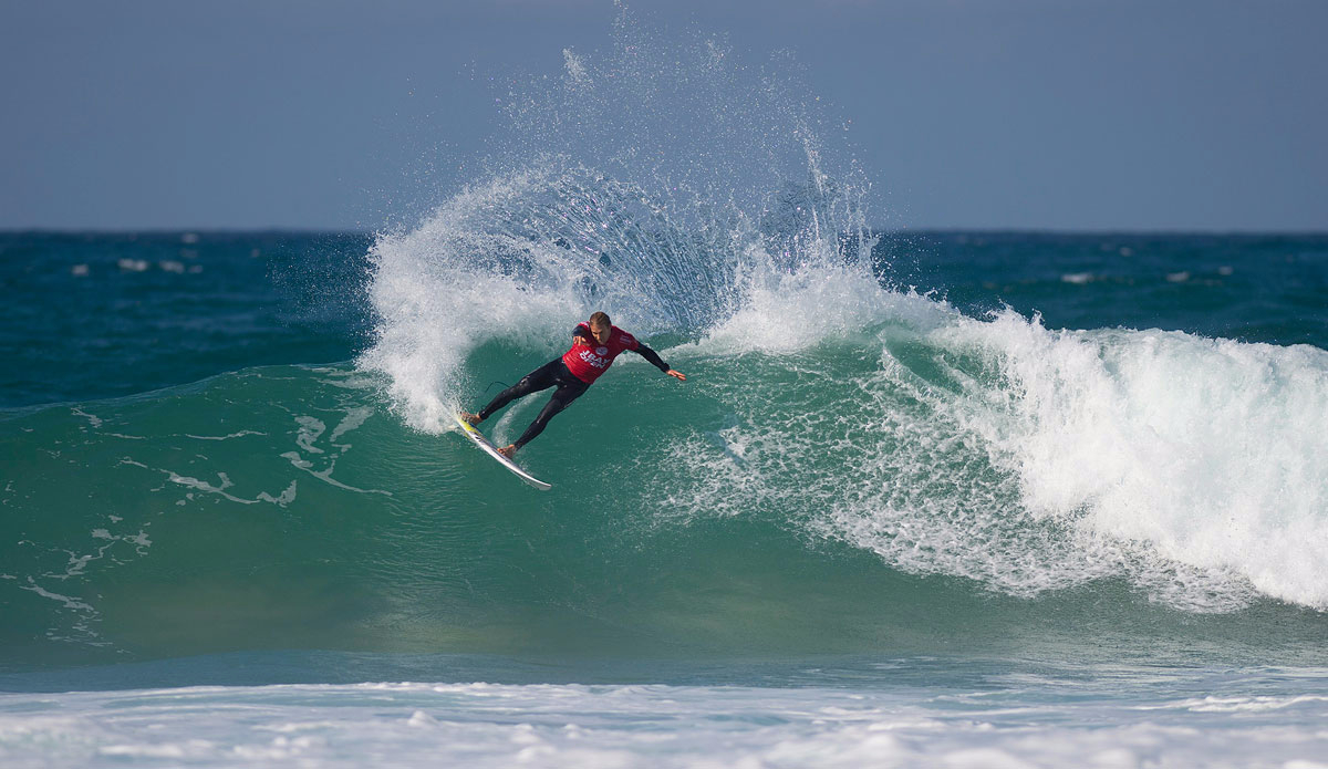 Bede Durbidge of Australia (pictured) winning his Round 1 heat at the JBay Open in Jeffreys Bay, South Africa on Friday July 10, 2015.  Photo: <a href=\"https://instagram.com/kirstinscholtz/\">Kirstin Scholtz</a>/<a href=\"https://www.worldsurfleague.com/\">WSL</a>