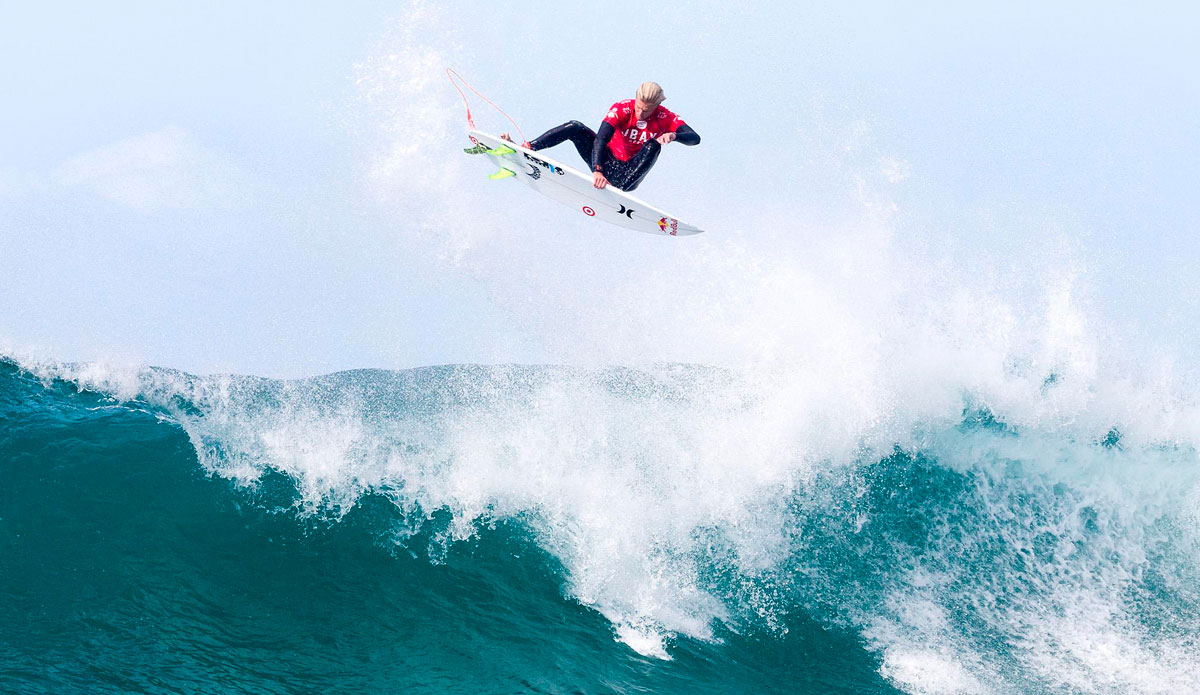 Kolohe Andino of San Clemente, California, USA (pictured) advanced into Round 5 of the J-Bay Open, placing second to Matt Wilkinson (AUS) and defeating Adriano de Souza (BRA) in Round 4 at Supertubes, Jeffreys Bay, South Africa today. Photo: <a href=\"https://www.aspworldtour.com/\">ASP</a> / Cestari