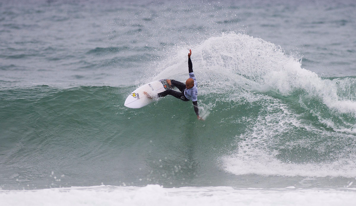 Kelly Slater of Florida, USA (pictured) placing second during Round 4 at the JBay Open on Saturday July 18, 2015. Slater will surf again in Round 5 when competition resumes. Photo: <a href=\"https://instagram.com/kirstinscholtz/\">Kirstin Scholtz</a>/<a href=\"https://www.worldsurfleague.com/\">WSL</a>