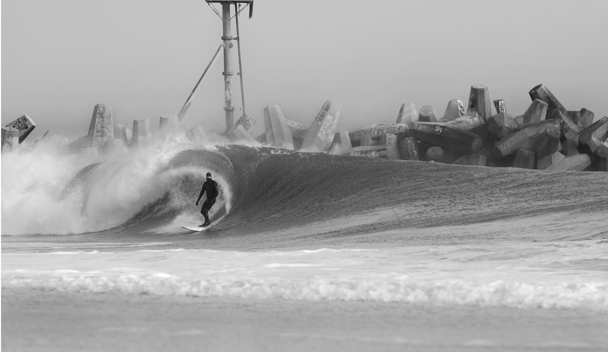 An unknown stands tall at this shallow break. Photo: <a href=\"https://shoreshotimages.zenfolio.com\">Mary Dunham</a>