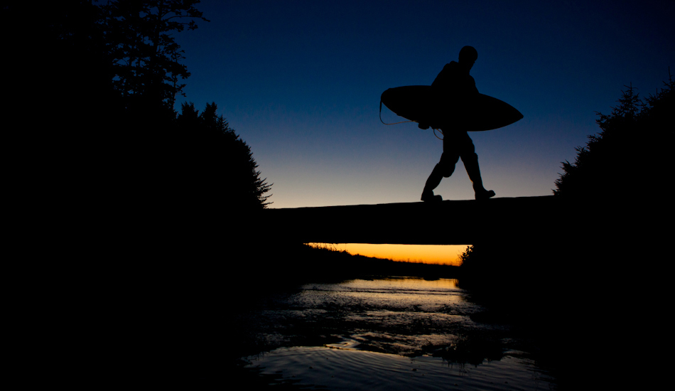 My friend Ian Battrick comes to Canada each fall to camp with Timmy Turner. This is Ian heading back to camp after a full day of surfing. Photo: <a href=\"https://www.jeremykoreski.com/\" target=_blank>Jeremy Koreski</a>