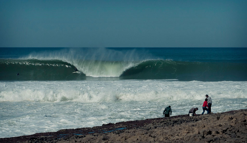 Tiago on a bomb at Coxos, Ericeira. Photo: <a href= \"https://joaobracourt.com/\" target=_blank>Joao Bracourt.</a>