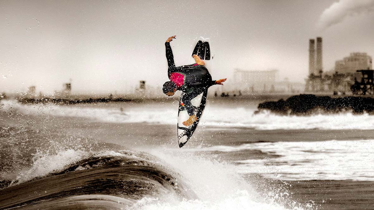 This was from summer a few years back when I was living with Skip Snead. Lucky for me Jordy was staying the summer there too and lived about 4 houses down and we would shoot a lot. This day was cloudy and onshore but jeez, he is such an amazing surfer and fun guy to hang with. Photo: <a href=\"https://aladdinsurfmag.net/\"> Foster </a>