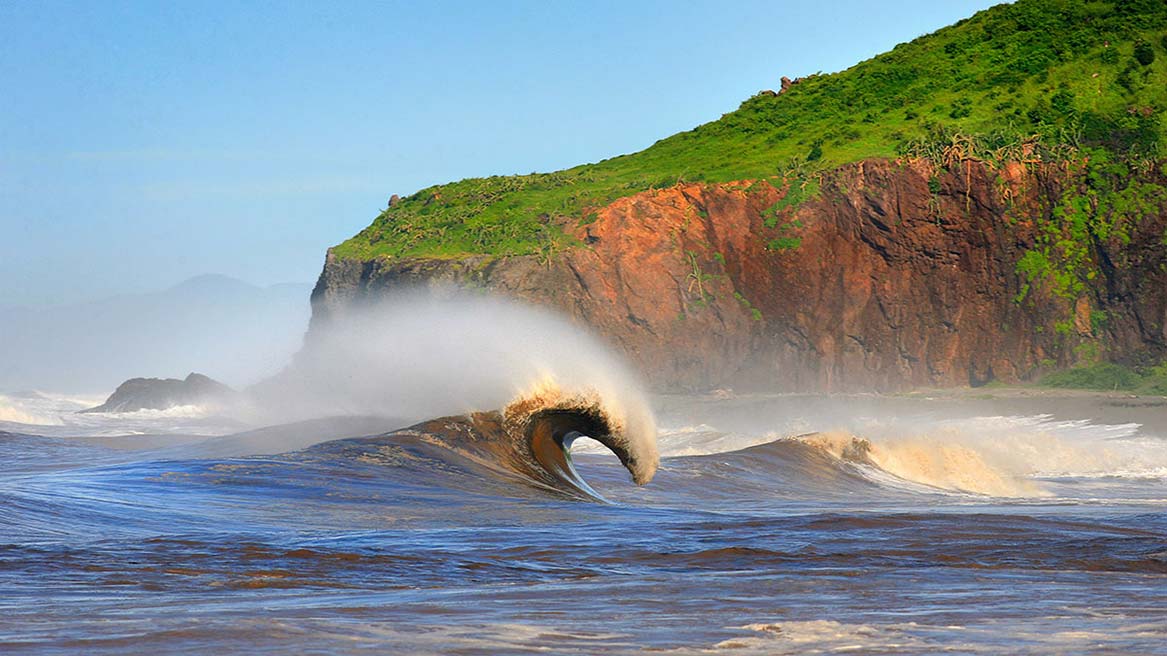 This is from a mainland Mexico trip I did with Justin Quirk and his dad. We were living in their RV for a month. This is right after a heavy rain and we woke up to a horse that had washed up on our porch. There were so many branches in the water Justin couldn\'t even make it out. His leash kept getting tangled and we even saw a roof of a house float by... Photo: <a href=\"https://aladdinsurfmag.net/\"> Foster </a>