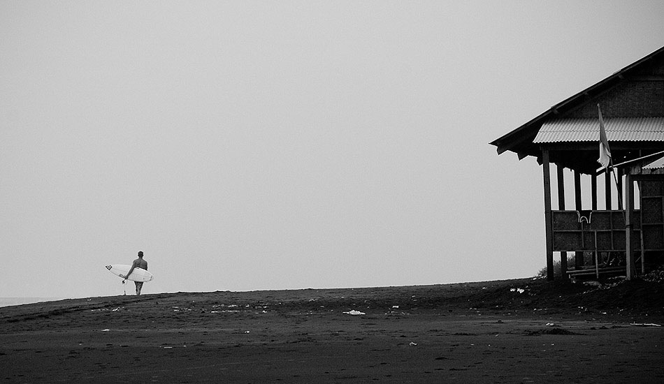 A lone surfer at Keramas, Bali. A rare sight these days. Photo: <a href=\"https://johnbarton.net.au/\">John Barton</a>