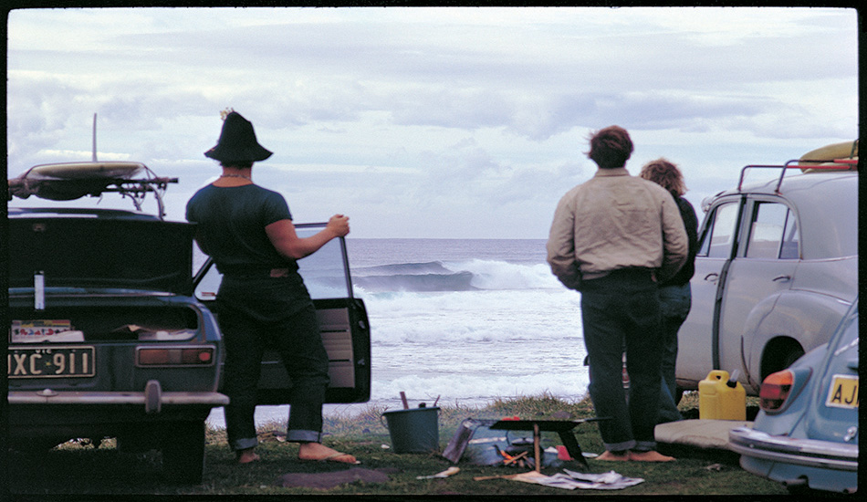 This picture was taken at Lennox Head (just south of Byron Bay in New South Wales) in 1969, and there are early morning arrivals as well as people who’ve slept in their cars. You can’t drive to this spot on the headland any more, and simple camping-out is frowned upon almost everywhere. I understand all the reasons, the inevitable result of the pressures of population, but we’ve lost something.