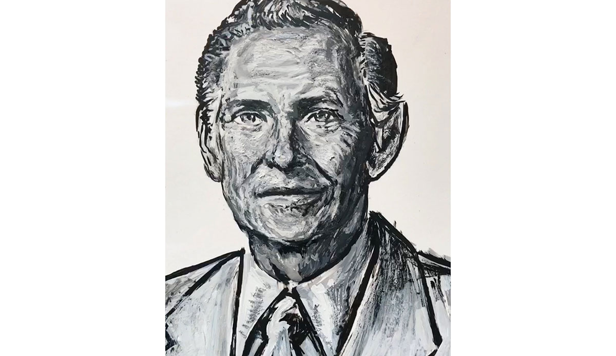 Doc portrait on duralar. Art: <a href=\"https://www.instagram.com/joshuapaskowitz/\">Joshua Paskowitz</a>