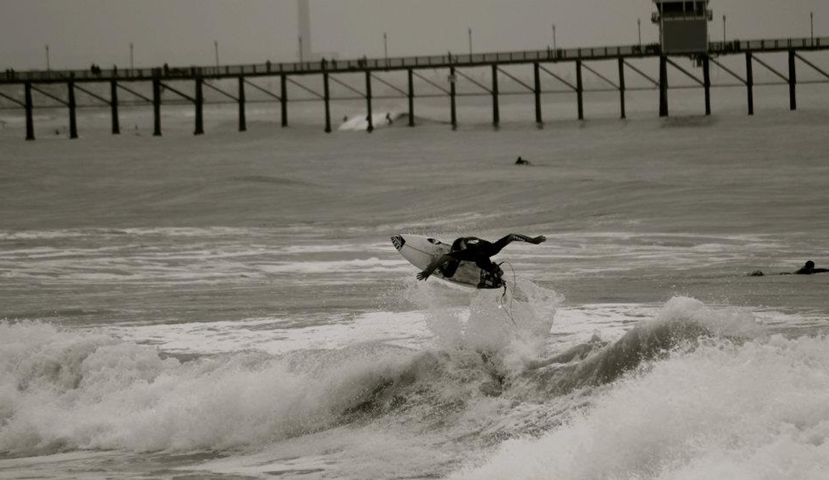 After shooting with Mikey Powell and Anthony Osment in LA County we headed south to Oceanside. Mikey snagging some hang time north of the pier. Photo: <a href=\"https://www.studiopierce.com/about/\">Josh Pierce</a>