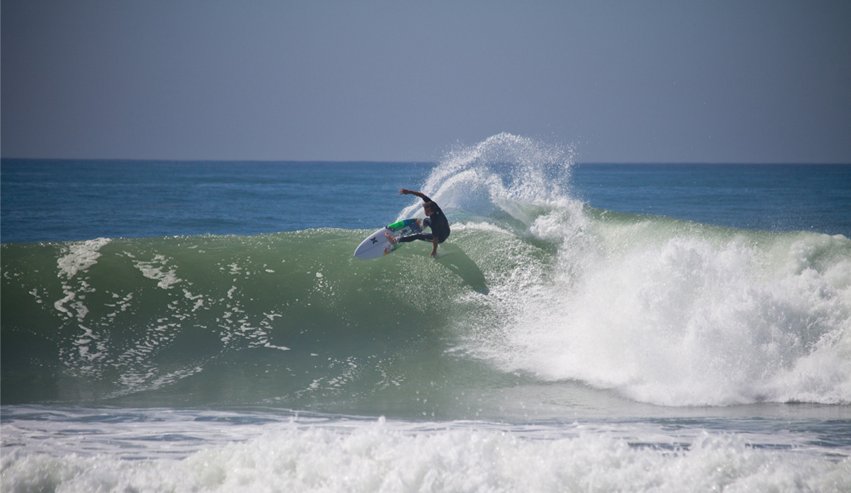 I was down at Lower Trestles while most everyone was in Newport shooting hurricane Marie. A small crowd left Julian Wilson to pick off many waves like this. Photo: <a href=\"https://www.studiopierce.com/about/\">Josh Pierce</a>