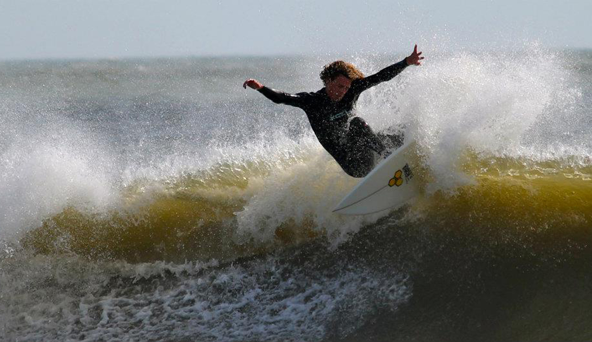 I stood around shooting a few unknown surfers on a slow morning in South Carolina. This guy had style on every wave, so I kept the camera on him. After finding a little morning shade he shot out of the barrel and destroyed this lip. And calmly paddled back out. Photo: <a href=\"https://www.studiopierce.com/about/\">Josh Pierce</a>