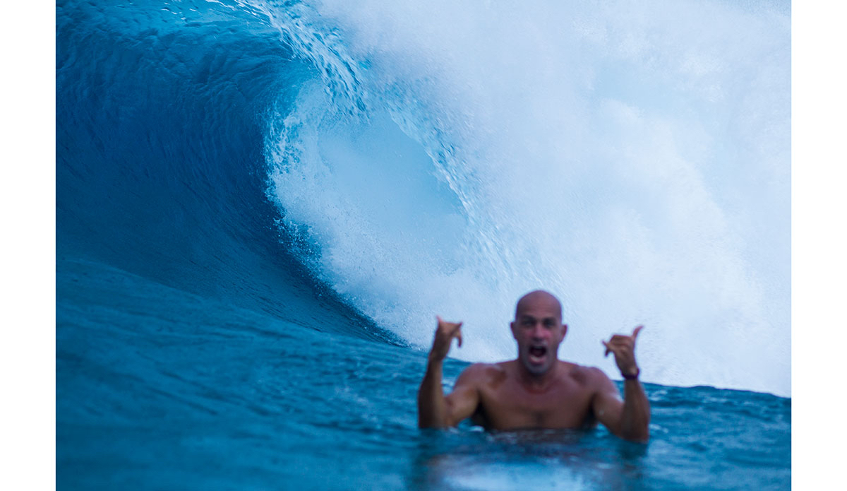 Slater, frothing like a grom after all these years. Photo: Todd Glaser//Rizzoli