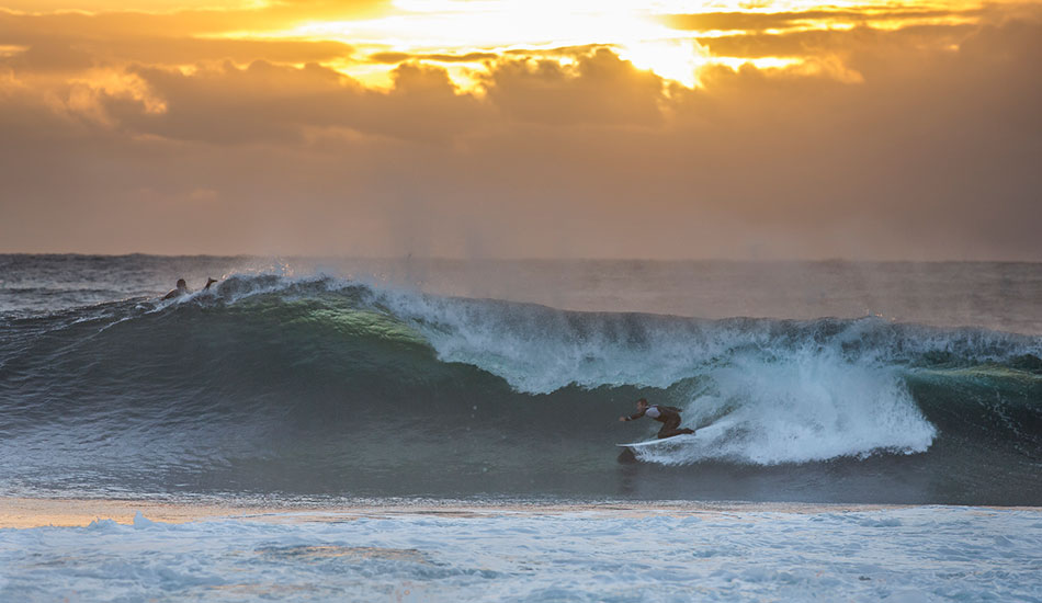 Simon Farrer loves nothing better than an early morning reef surf with his mates and few back door views. Photo: <a href=\"https://www.16images.com.au\">Steen Barnes</a>
