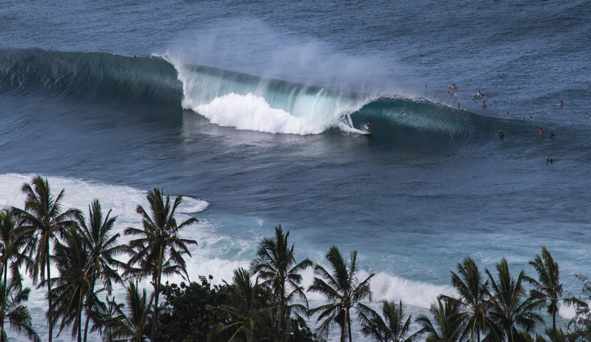 Aerial view of an A-frame on the North Shore.