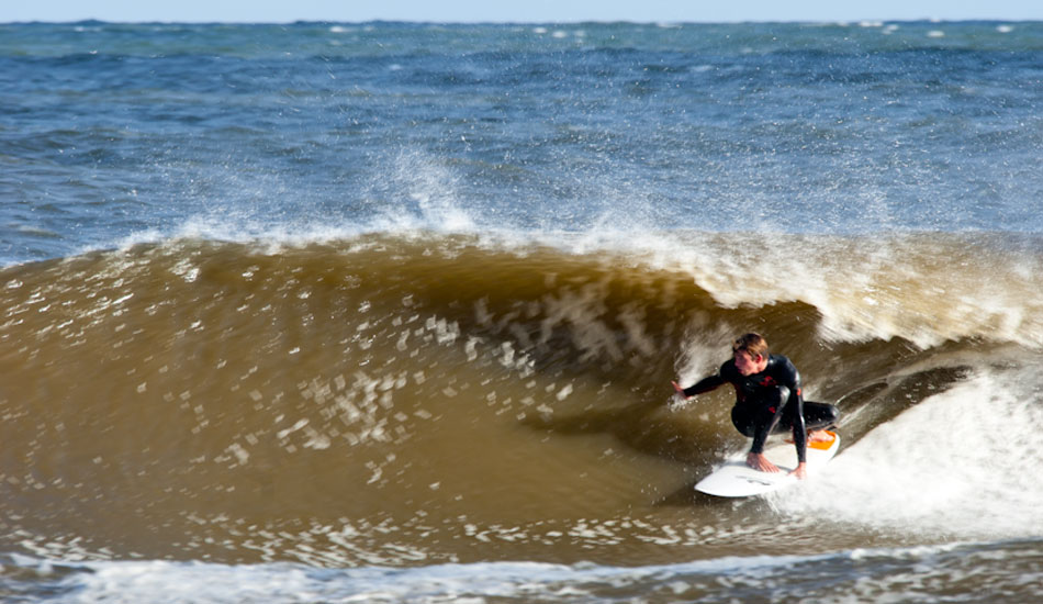 Graham Merganthaler, an LBI local who finds his way up north often for work speeds past a section in the waning fall light.