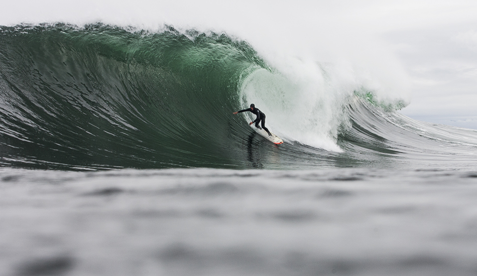 Pete D pulling into one of the largest Canadian barrels I have ever witnessed. Photo: <a href=\"https://www.kylervos.com/index2.php#!/Home\">Kyler Vos</a>