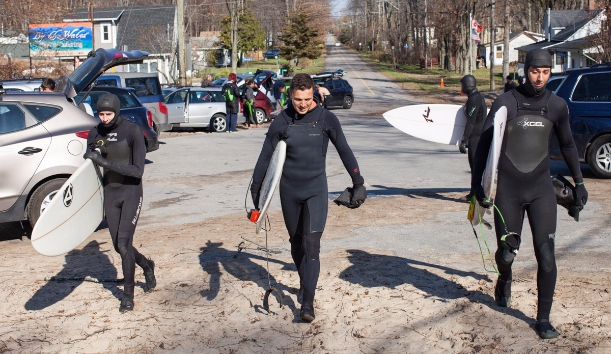 A stoked surf scene where there are no bad days. Photo: Lucas Murnaghan