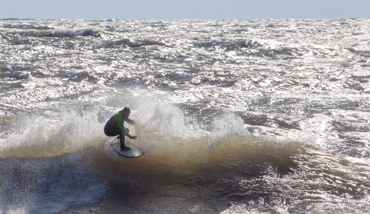 Pure stoke on rough seas. Photo: Lucas Murnaghan