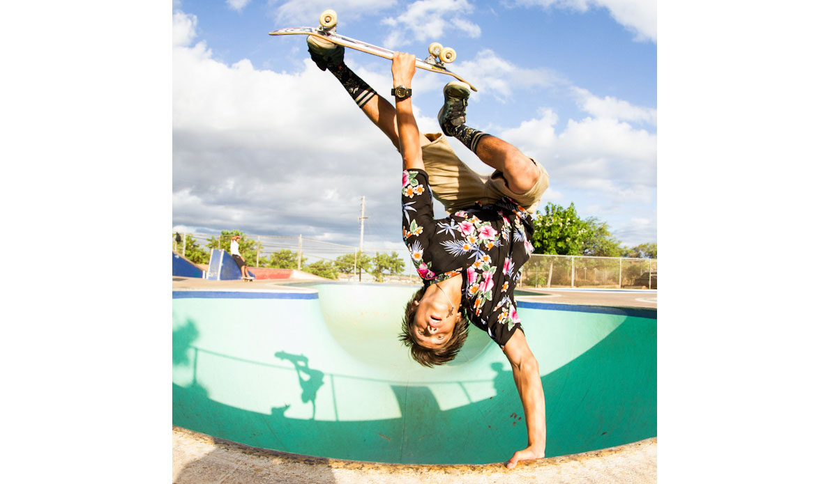 Heimana Reynolds is crazy when it comes to anything - especially skating. Photo: <a href=\"https://instagram.com/landonhayashi\">@LandonHayashi</a>