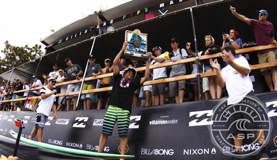 Billabong Pipe Masters, 2012: Zietz finished off the year with the coveted win of the $100,000 Triple Crown title. Sunny Garcia still holds the record for the most Triple Crown titles ever – with a total of six. Joel Parkinson follows Garcia with three consecutive Triple Crowns. Photo: <a href=\"https://aspworldtour.com/\" target=_blank>ASP</a>.     