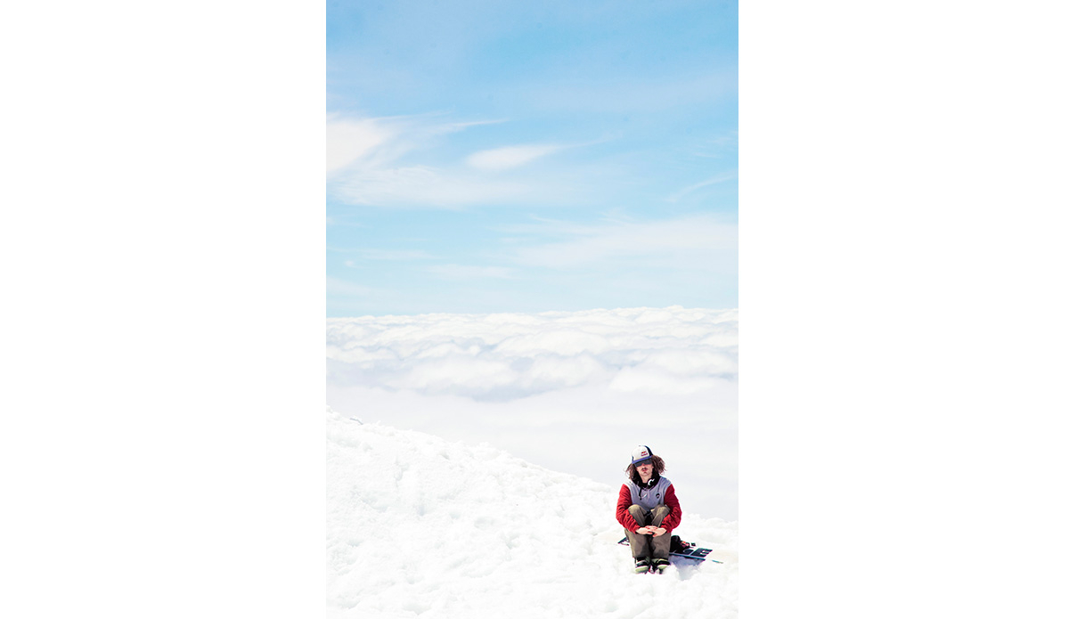 Forest Bailey on top of the world during a contest at Mt. Hood. Photo: <a href=\"https://lauraaustin.4ormat.com/\">Laura Austin</a>