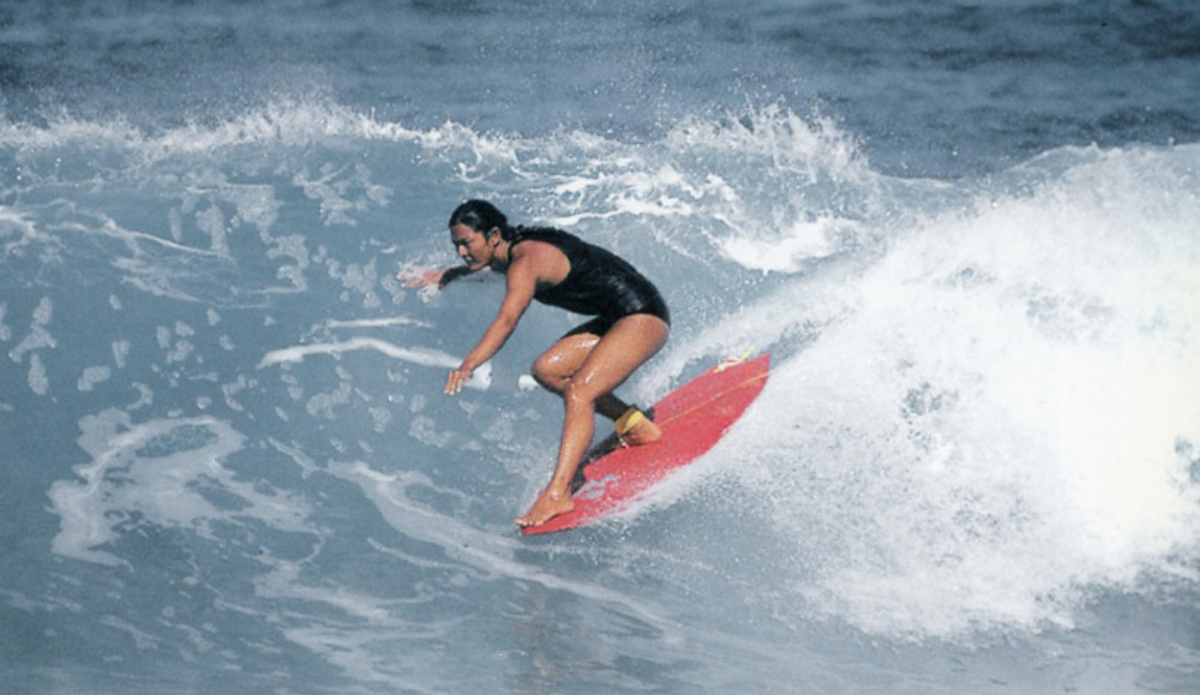 “Noseriding shortboards has never been a common maneuver. No one has ever done it with such grace and fluidity as the Queen of Makaha. I definitely look to her for inspiration in surf style and approach.” - Gerry Lopez | Photo: Jeff Divine