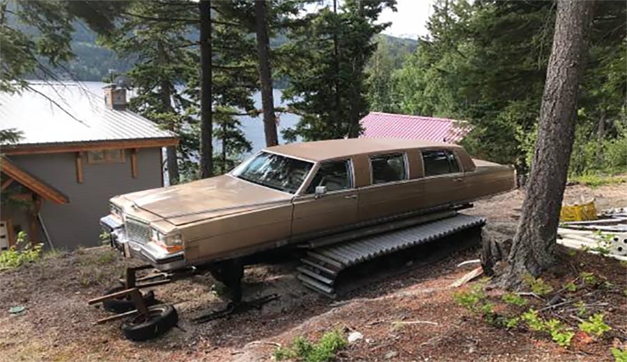 Imagine, taking your friends for a backcountry rip in this limousine snowcat.