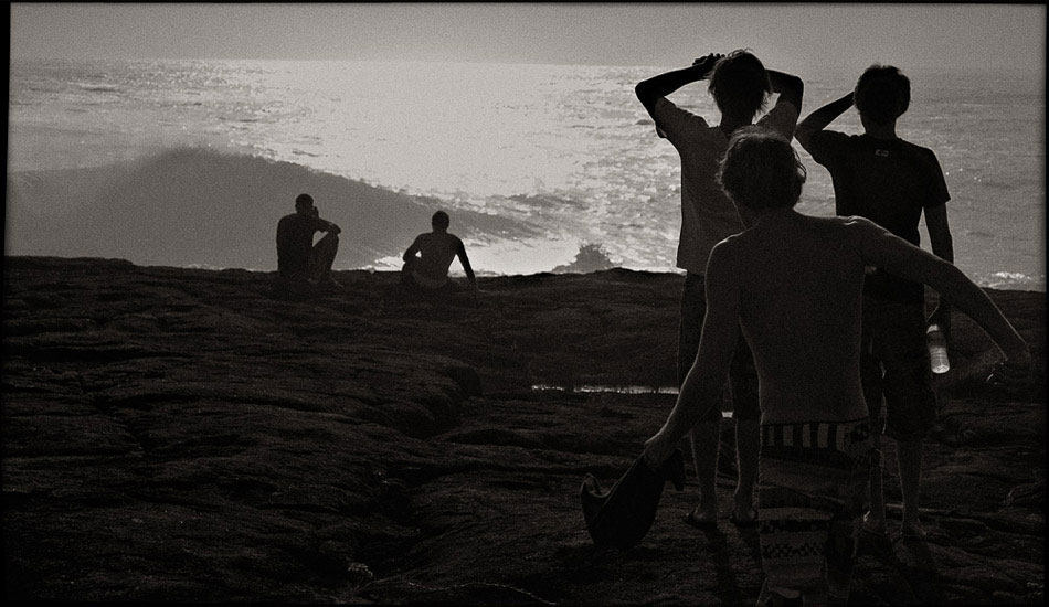 Some of the local young guys checking the back of the point. The next shot gives you the water perspective. Photo: <a href=\"https://www.submerge.com.au\" target=_blank>Dean Dampney</a>.