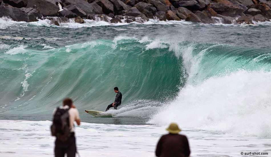 July 2010. The Wedge is ruthless.  Photo: Chuck Schmid/<a href=\"https://surf-shot.com/\" target=\"_blank\">Surf-Shot.com</a>