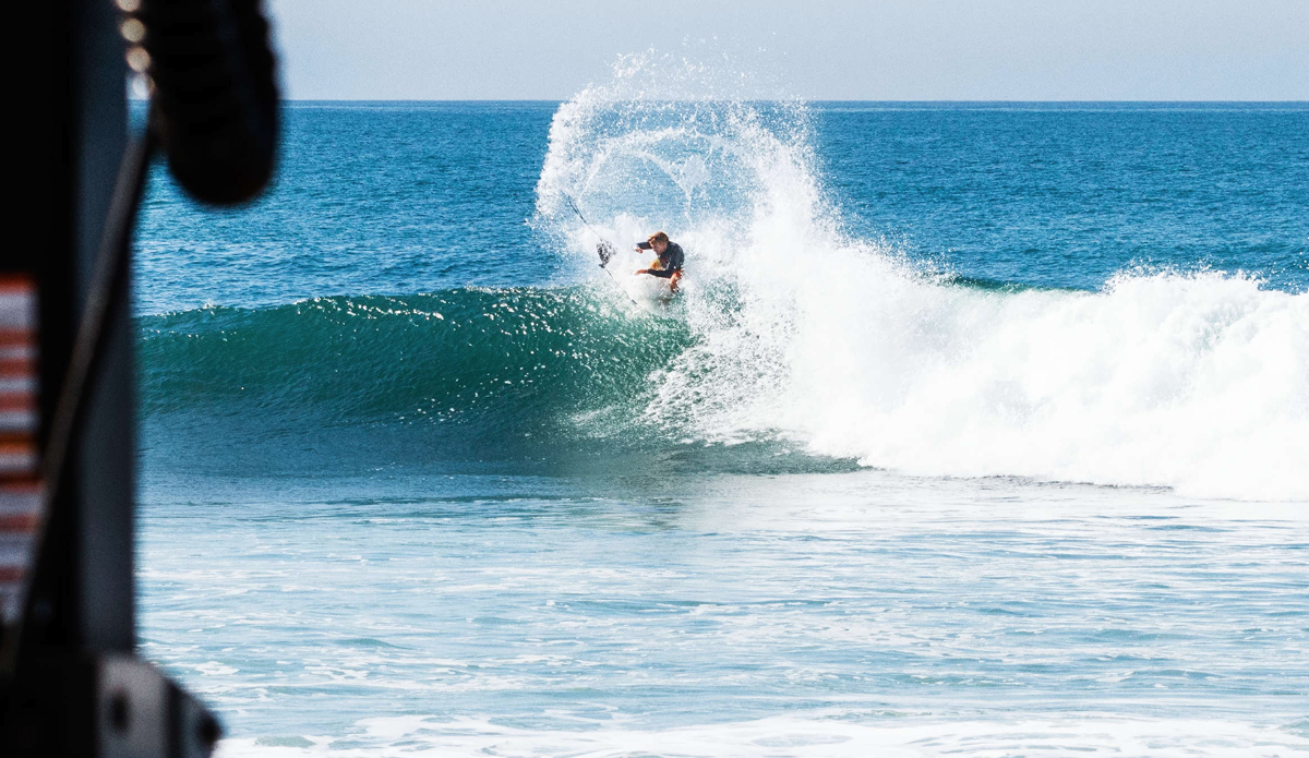 Hometown hero Pat Gudauskas throwing it up for the Positive Vibe Warriors. Photo: <a href=\"https://www.rookemedia.com\">Tyler Rooke</a>