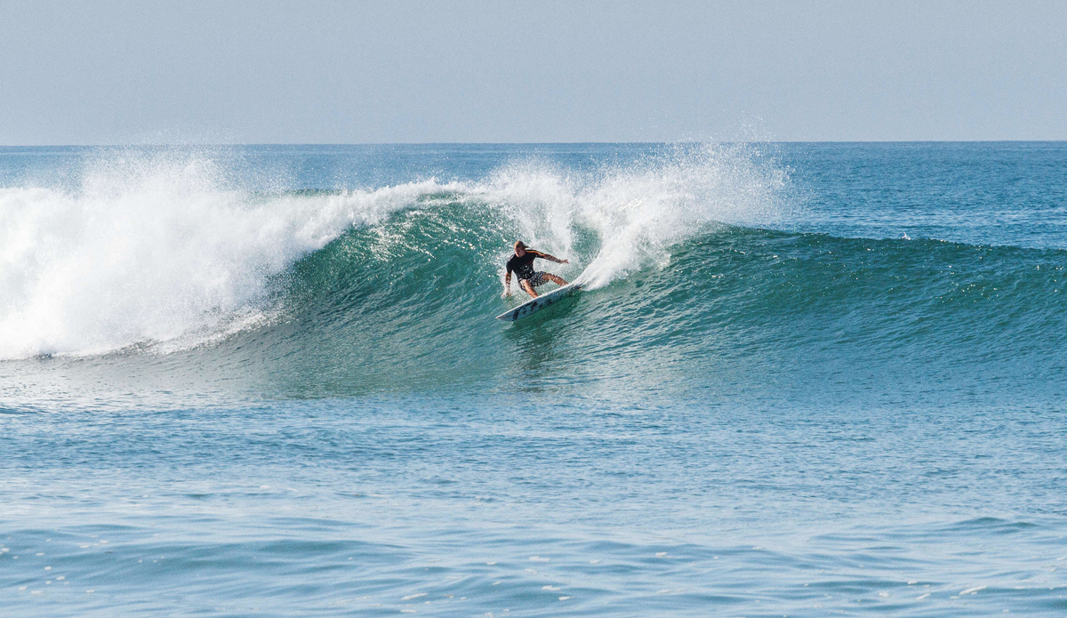 A classic Dane Gudauskas power carve on a classic Lowers left. Photo: <a href=\"https://www.rookemedia.com\">Tyler Rooke</a>