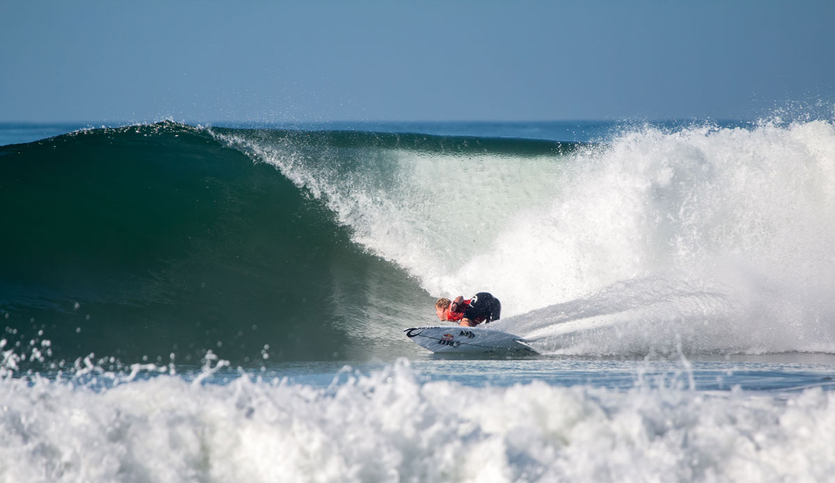 Mick Fanning eyeing up the lip. Photo: <a href=\"https://instagram.com/jeff_davis\">Jeff Davis</a>