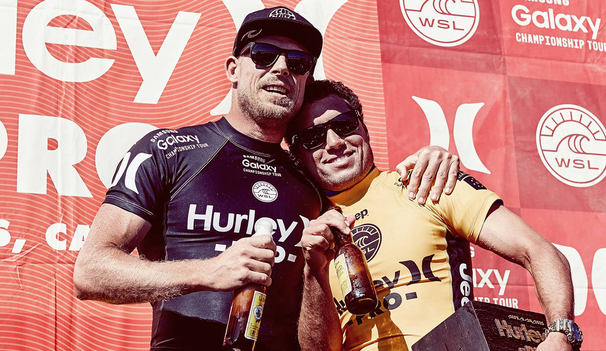 Despite having the gold jersey taken from him, de Souza is fine to take second place and share the winner\'s podium with one of his heroes. Photo: <a href=\"https://santiagobisso.com\">Santiago Bisso</a>