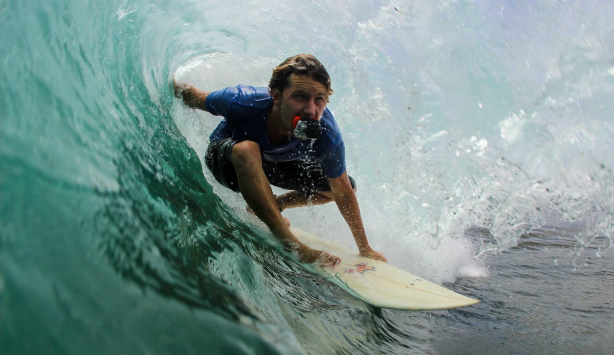 Sam Einstein racing through another beach-break-beauty in Nicaragua.