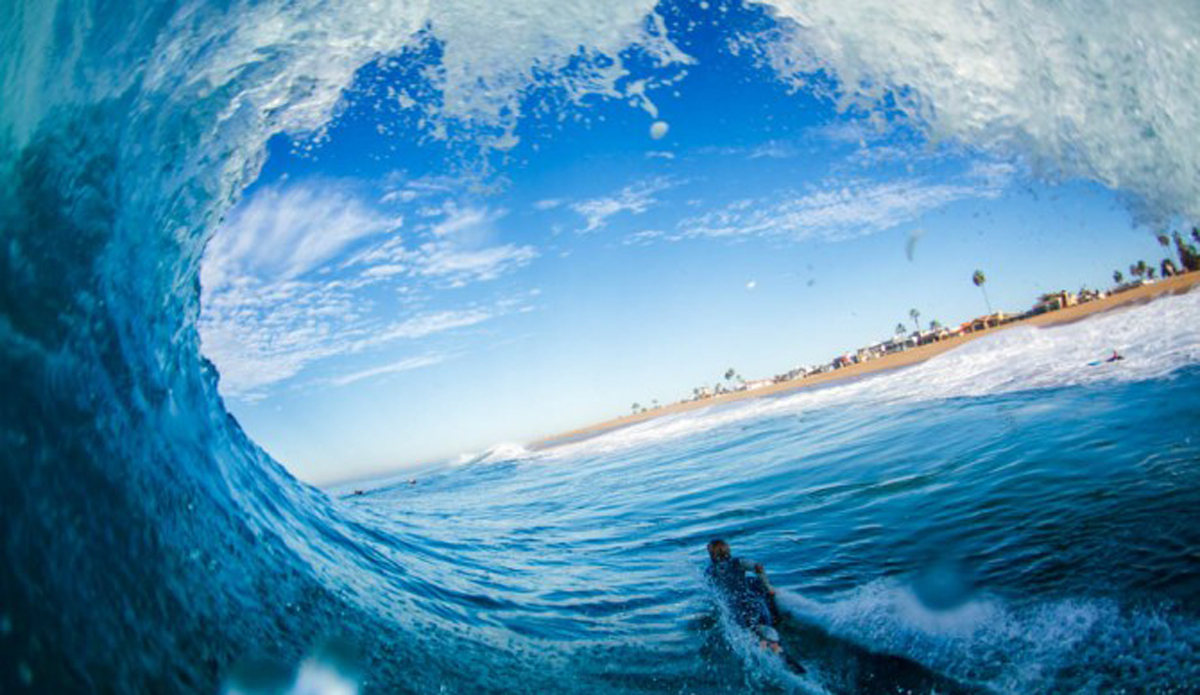 An unknown bodyboarder trying making an exit.