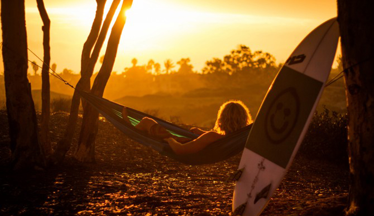 Aaron Neil reminiscing on the session he just had with a good sunset.