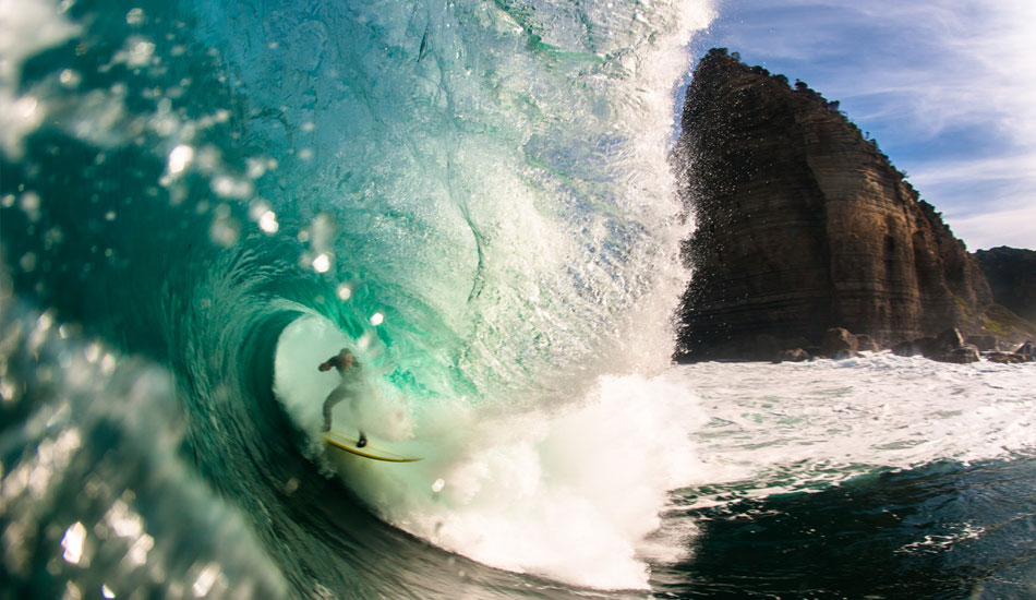 I\'ve spent a fair bit of time down in Tasmania. My girlfriend\'s parents live down there, but I have only been to Shipsterns twice. Once, it was tiny and not worth walking all the way down. The other time, it was a perfect 6-10 ft, good paddling size and it just so happened that Kelly Slater was down there for his first taste of the joint. This is local lad Brook Phillips. I can\'t remember what happened next, but I don\'t like his chances. Photo: <a href=\"https://www.lukeshadbolt.com/\">Luke Shadbolt</a>