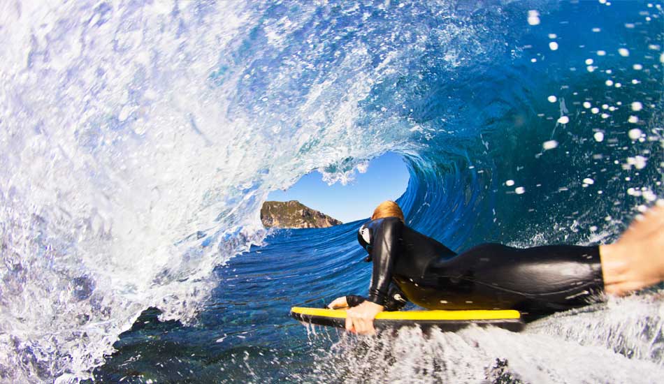 A pole mount, a 3ft little slab and a perspective I\'d been thinking about for a while became a reality. Brad Hughes trying not to slice his hand open on my housing. Another friend wasn\'t so lucky, jamming his hand onto the clip that holds the corner in place and opening up the webbing between his thumb and forefinger. It didn\'t help that we were in Southwest Australia, where any blood in the water is a bit alarming. Photo: <a href=\"https://www.lukeshadbolt.com/\">Luke Shadbolt</a>