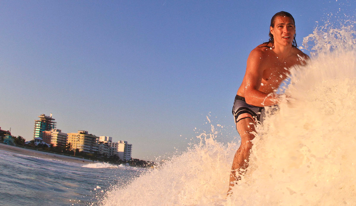 While in Miami, I linked with Travis Smith on his birthday between GQ shoots and we went for a fun surf. Photo: Lou Lozada