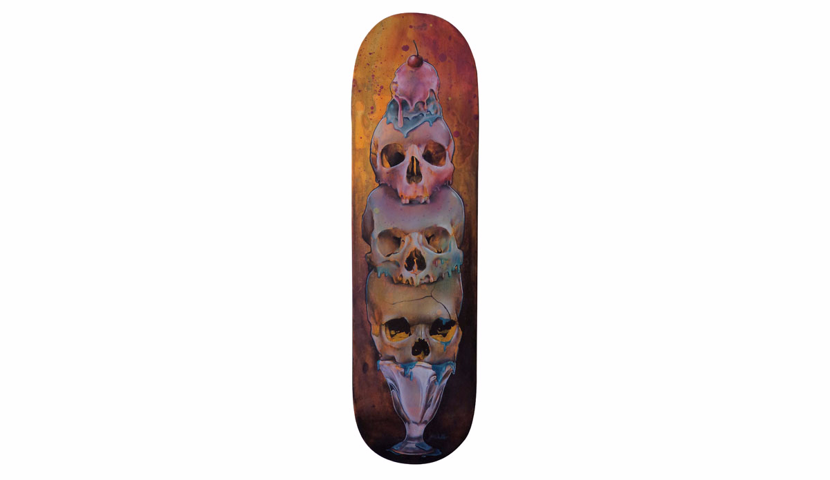Original Oil Painting On Skateboard by Jade Doreen Waller