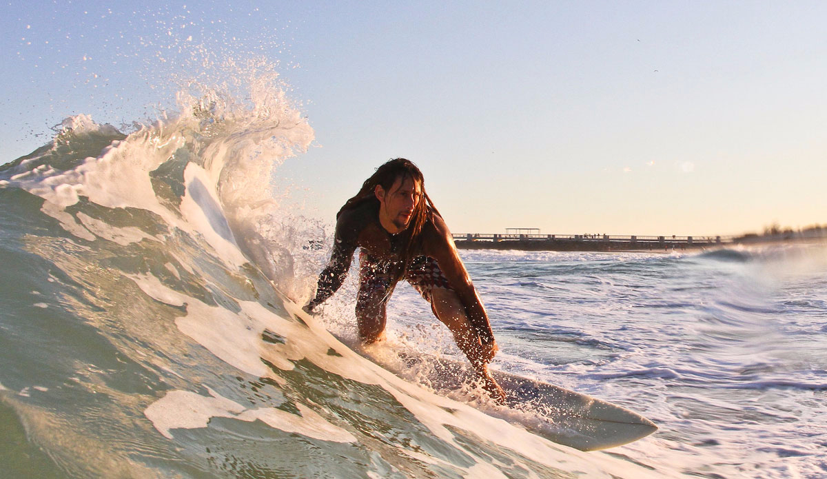 Jared Aufrichtig Surfing Miami Beach South Pointe Jetty. Photo:  Lou Lozada