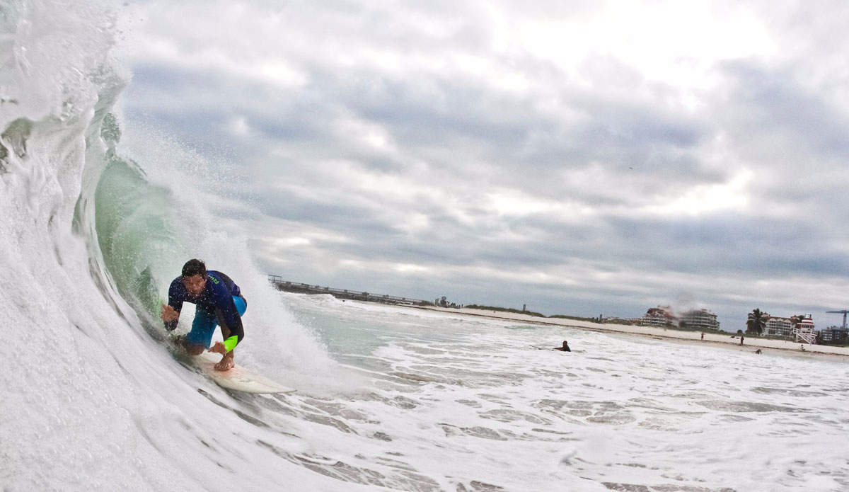 Unknown surfer, South Beach Miami Art Basel 2014. Photo: Lou Lozada