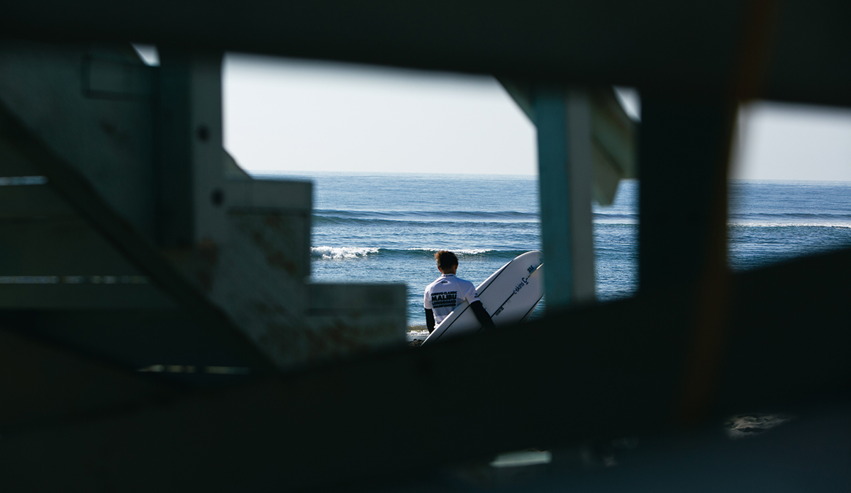 The view from beneath the pier. 